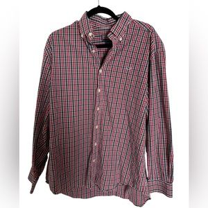 Vineyard Vines Whale Shirt Men's L Checkered Red‎ Blue Long Sleeve 100 Cotton✅